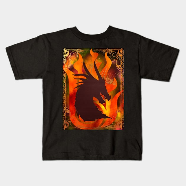 Arcane Dragon Kids T-Shirt by theroseandraven